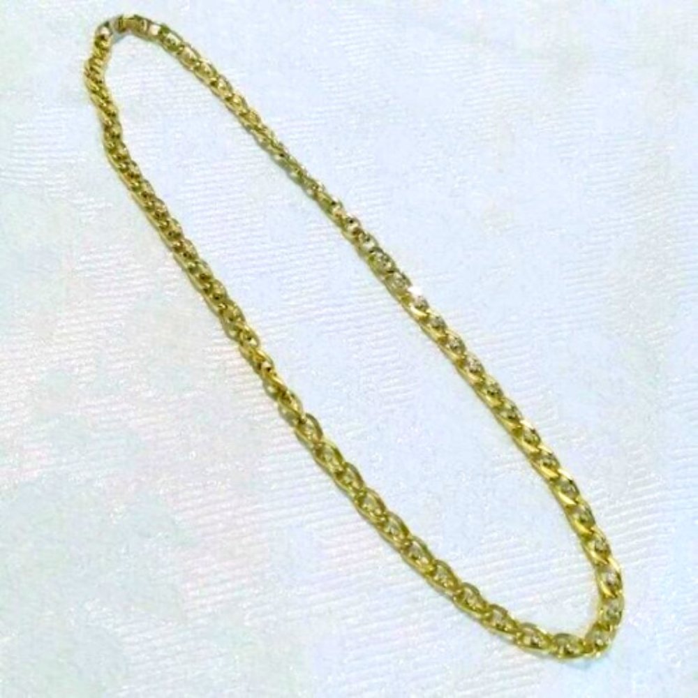 Vintage Gold Tone Rhinestone Chain Necklace * - Picture 5 of 5